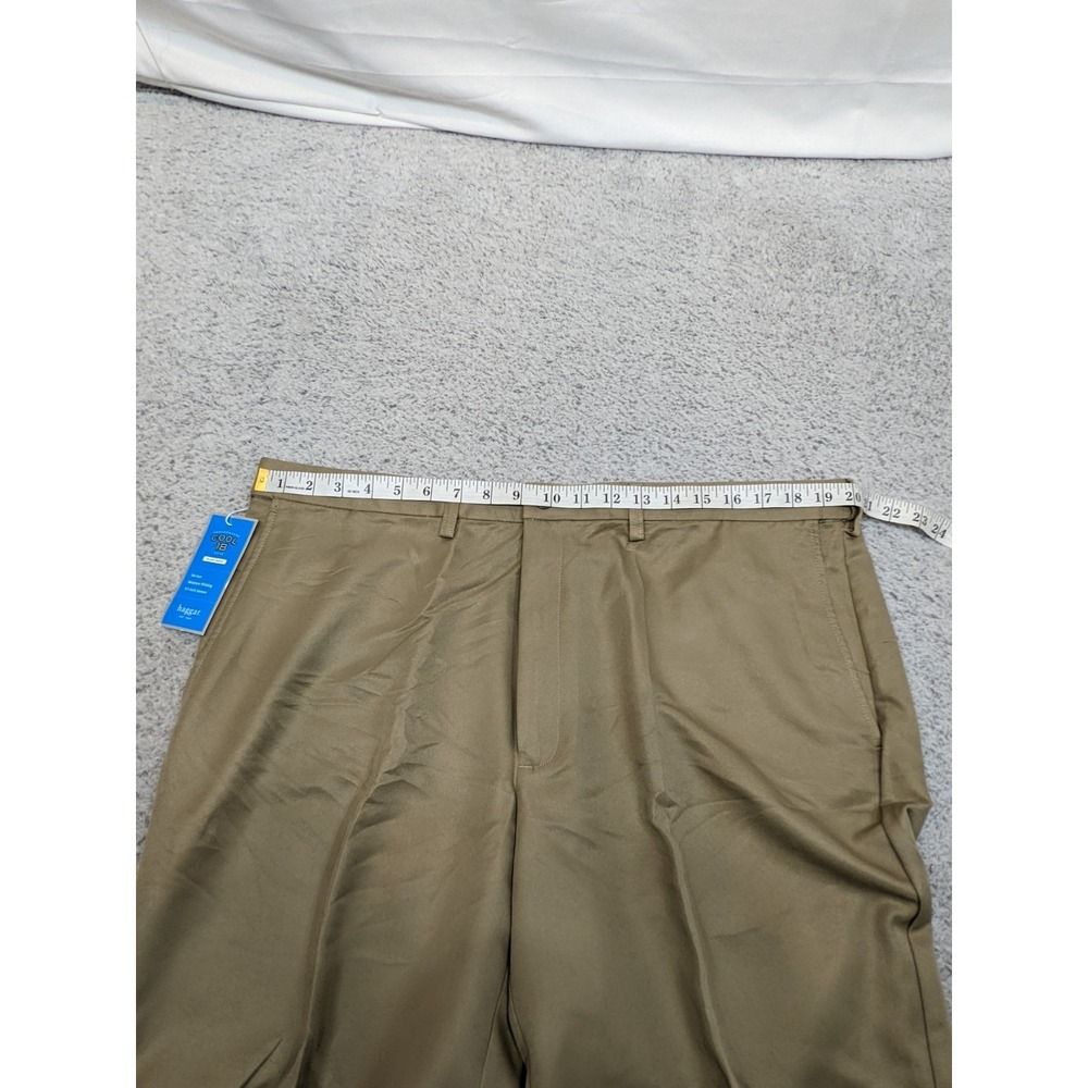 Haggar Cool 18 Gab Golf Shorts Dress Khaki Beige‎ Flat Front Mens 40 Preppy NWT - Picture 7 of 13